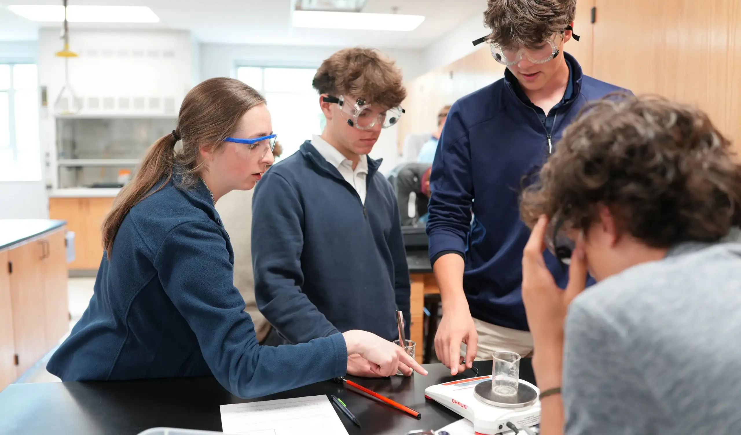 Students in science lesson