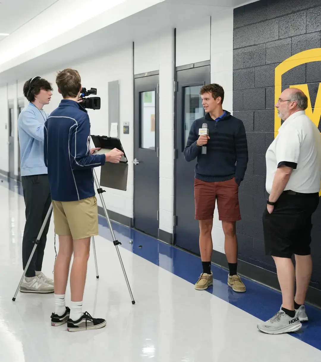 WMOE interviewing a teacher