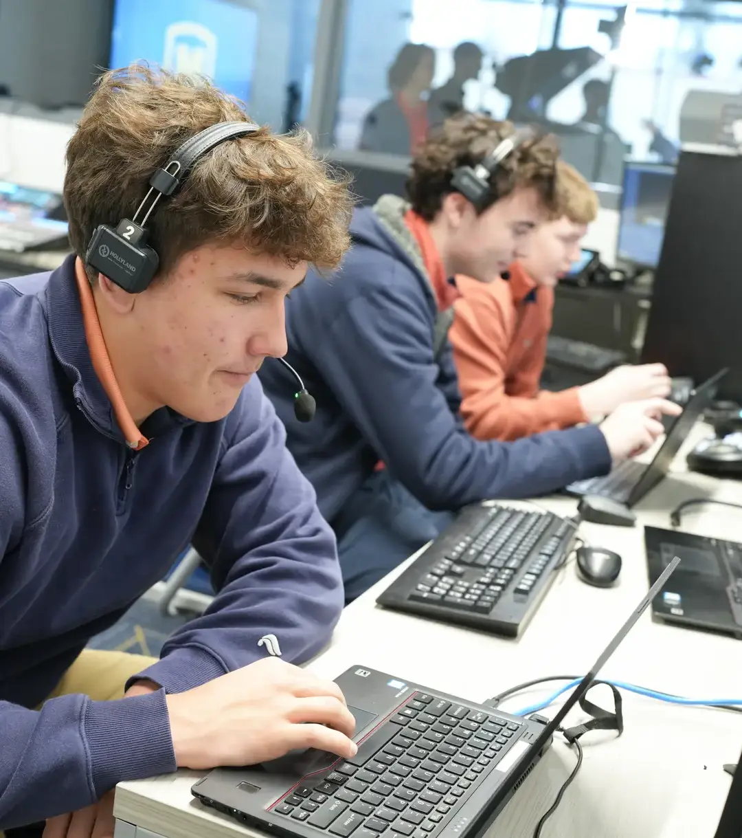 Students in broadcast