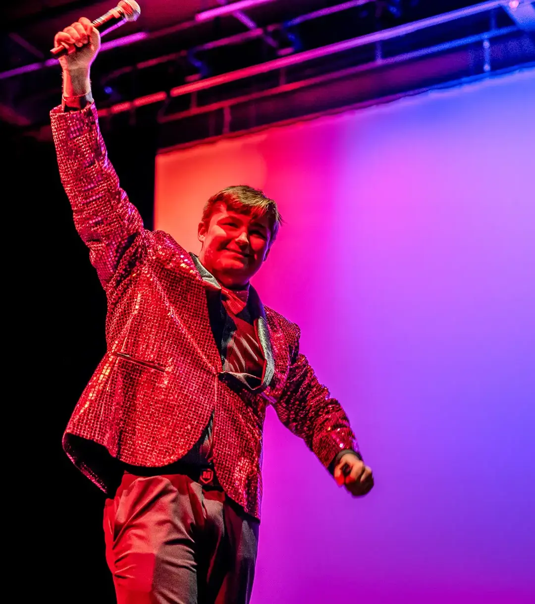 Moeller student performing at the talent show