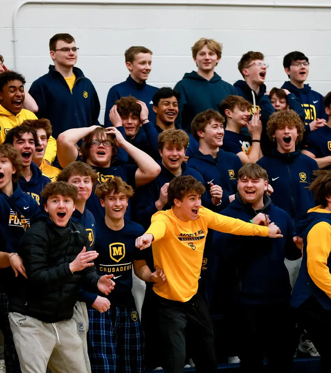Pillar students cheering at house basketball