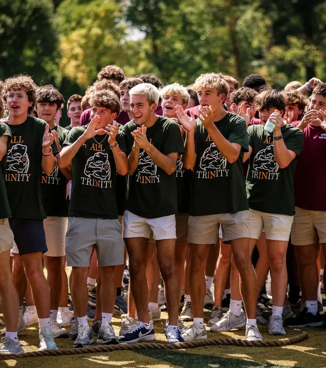 Trinity students cheering
