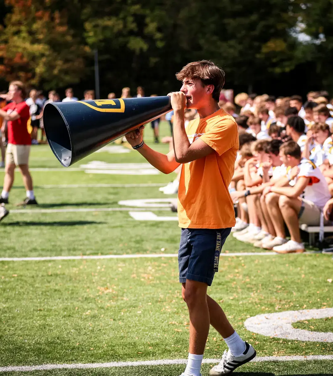 Student hyping the crowd